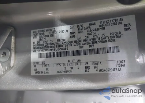 2014 Ford Escape Titanium из США, поврежденный, VIN 1FMCU0J91EUB56459